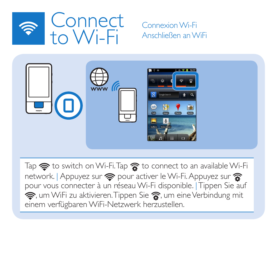 Connect to wi-fi | Philips GoGEAR Mini tablette sous Android™ User Manual | Page 6 / 11