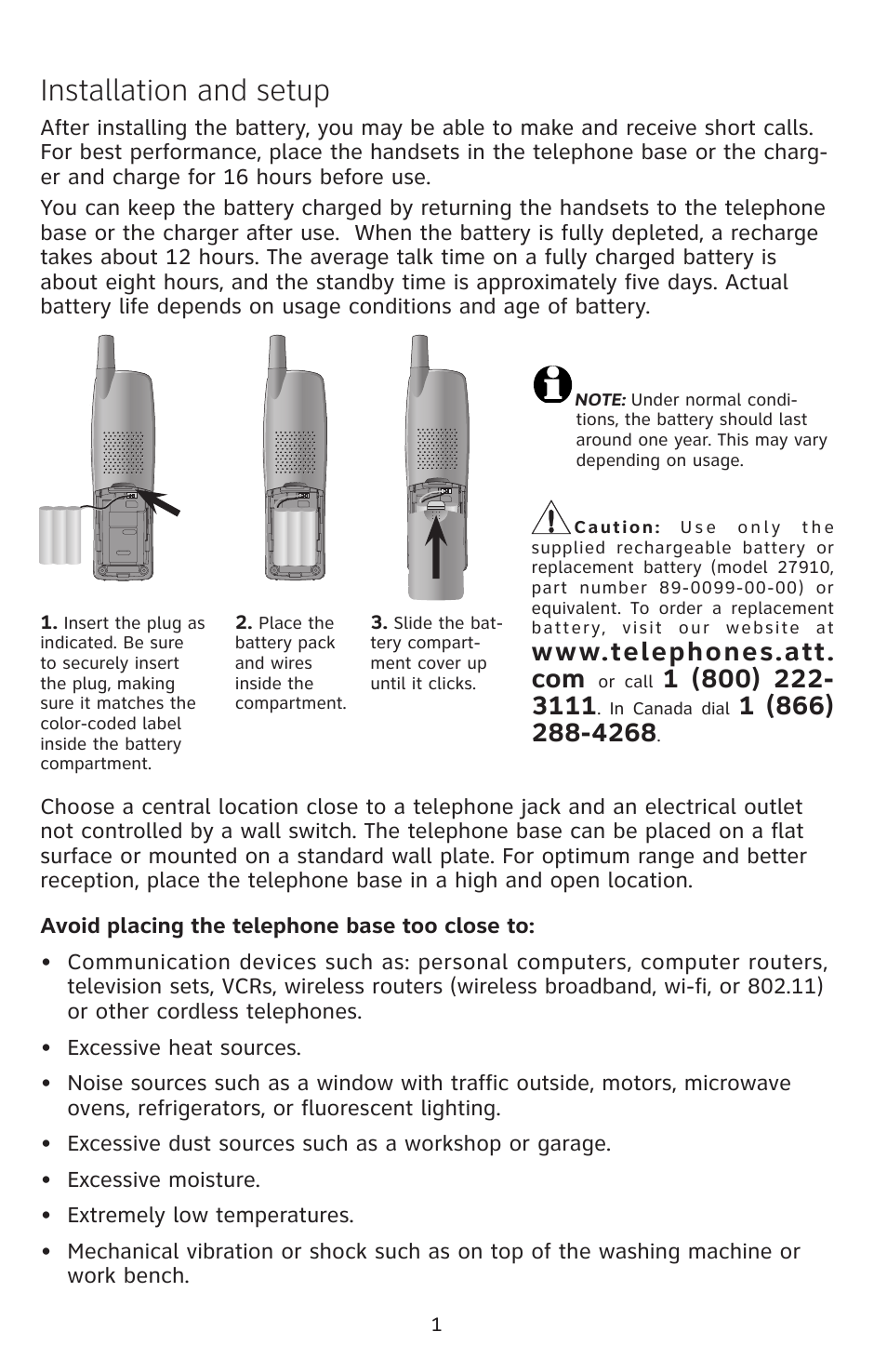 Installation and setup | AT&T E2912B User Manual | Page 2 / 6