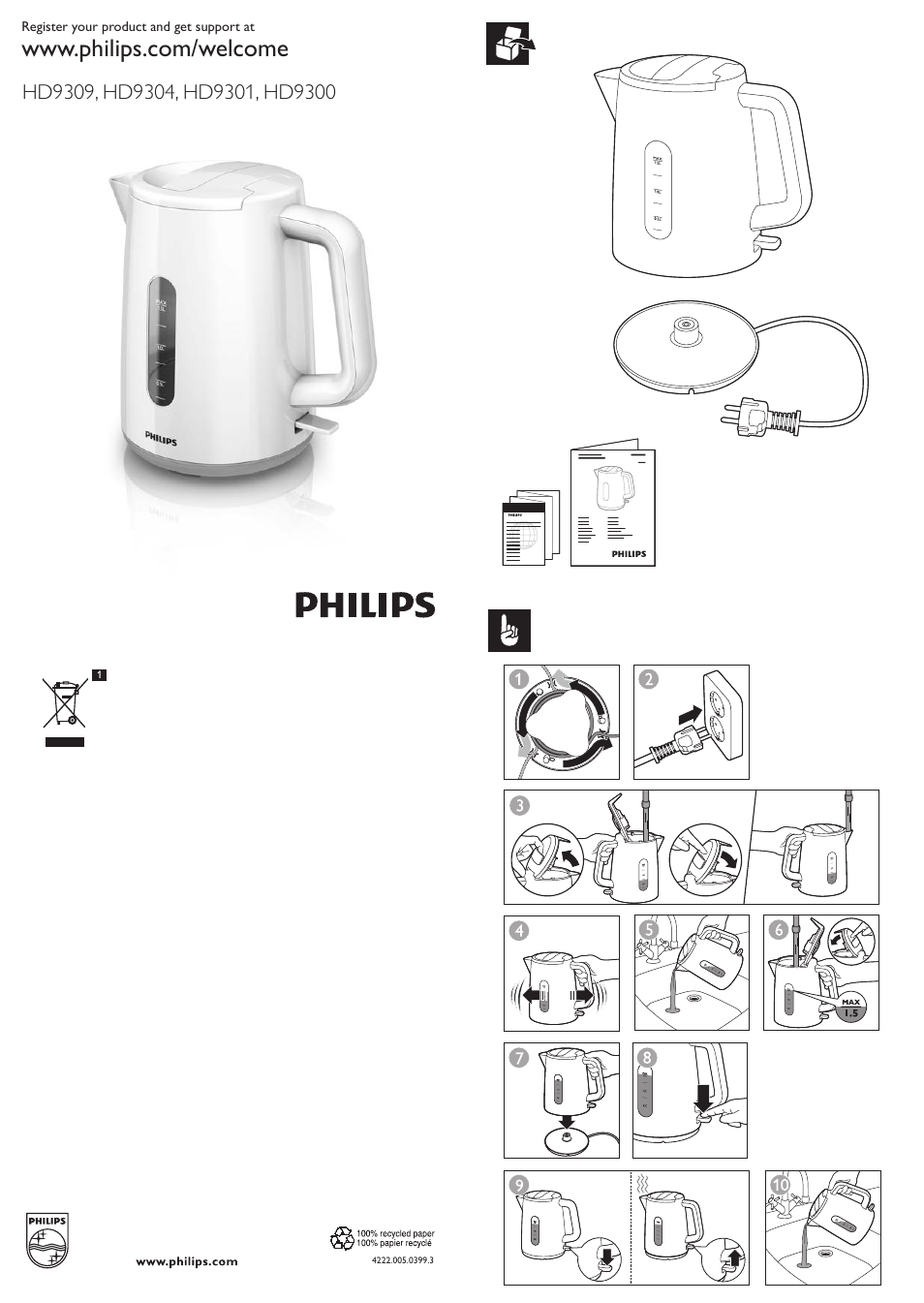 Philips Daily Collection Bouilloire User Manual | 12 pages