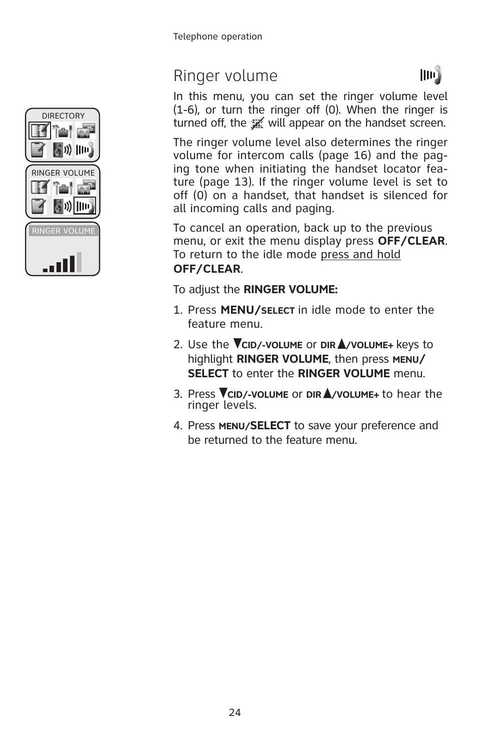 Ringer volume, To adjust the ringer volume | AT&T E2912 User Manual | Page 27 / 71