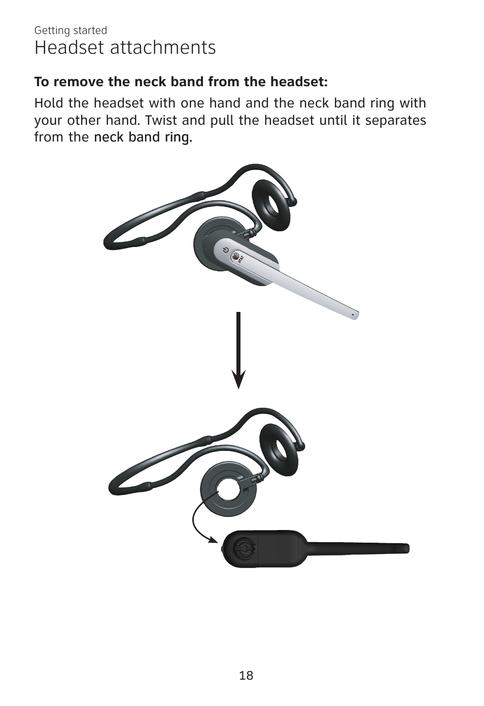 Headset attachments | AT&T TL7700 User Manual | Page 22 / 43