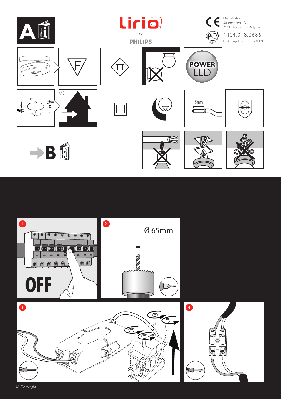 Philips Lirio Spot à encastrer User Manual | 4 pages