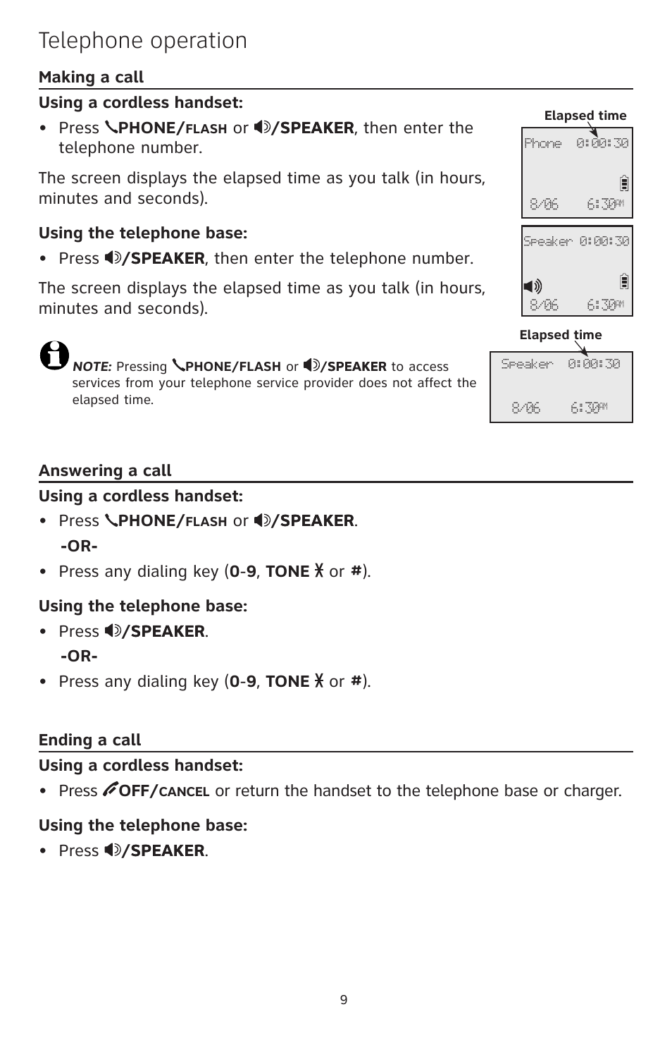 Telephone operation | AT&T CL83451 User Manual | Page 10 / 14