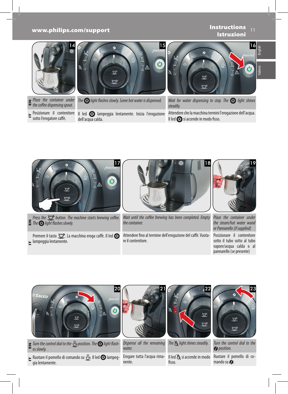 Philips Saeco Xsmall Machine espresso Super Automatique User Manual | Page 11 / 72