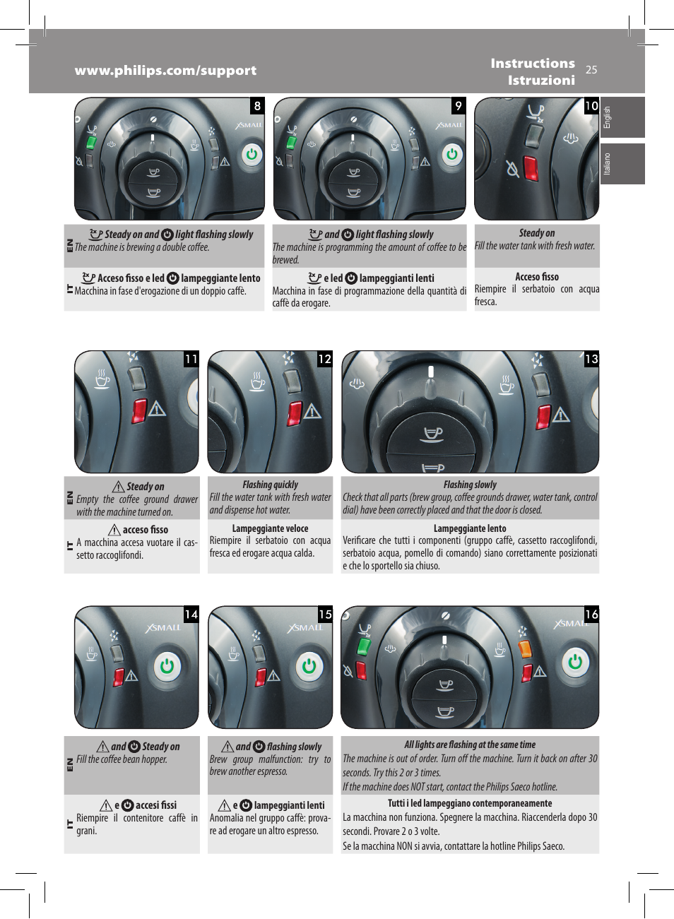 Philips Saeco Xsmall Machine espresso Super Automatique User Manual | Page 25 / 72