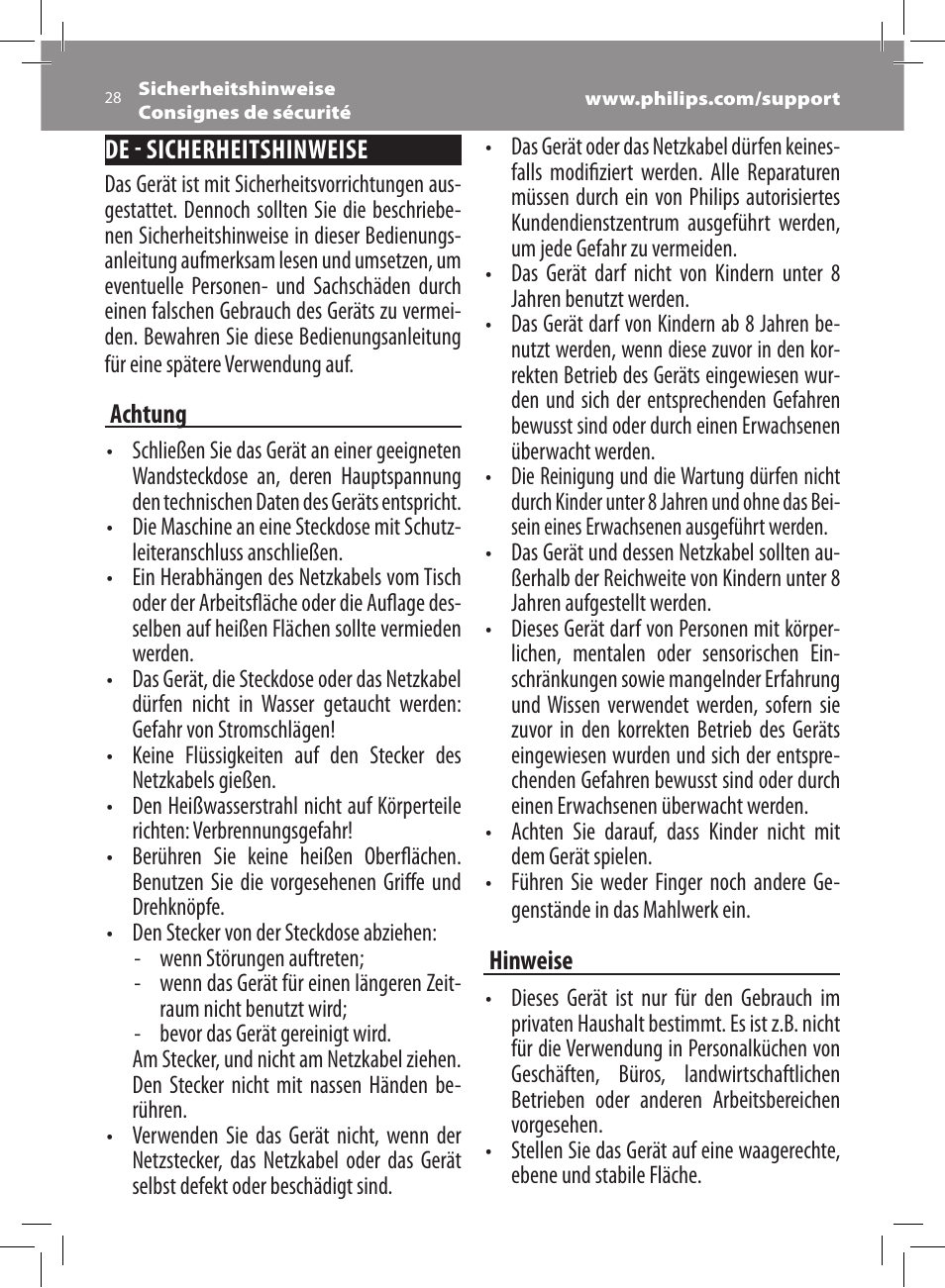 Philips Saeco Xsmall Machine espresso Super Automatique User Manual | Page 28 / 72