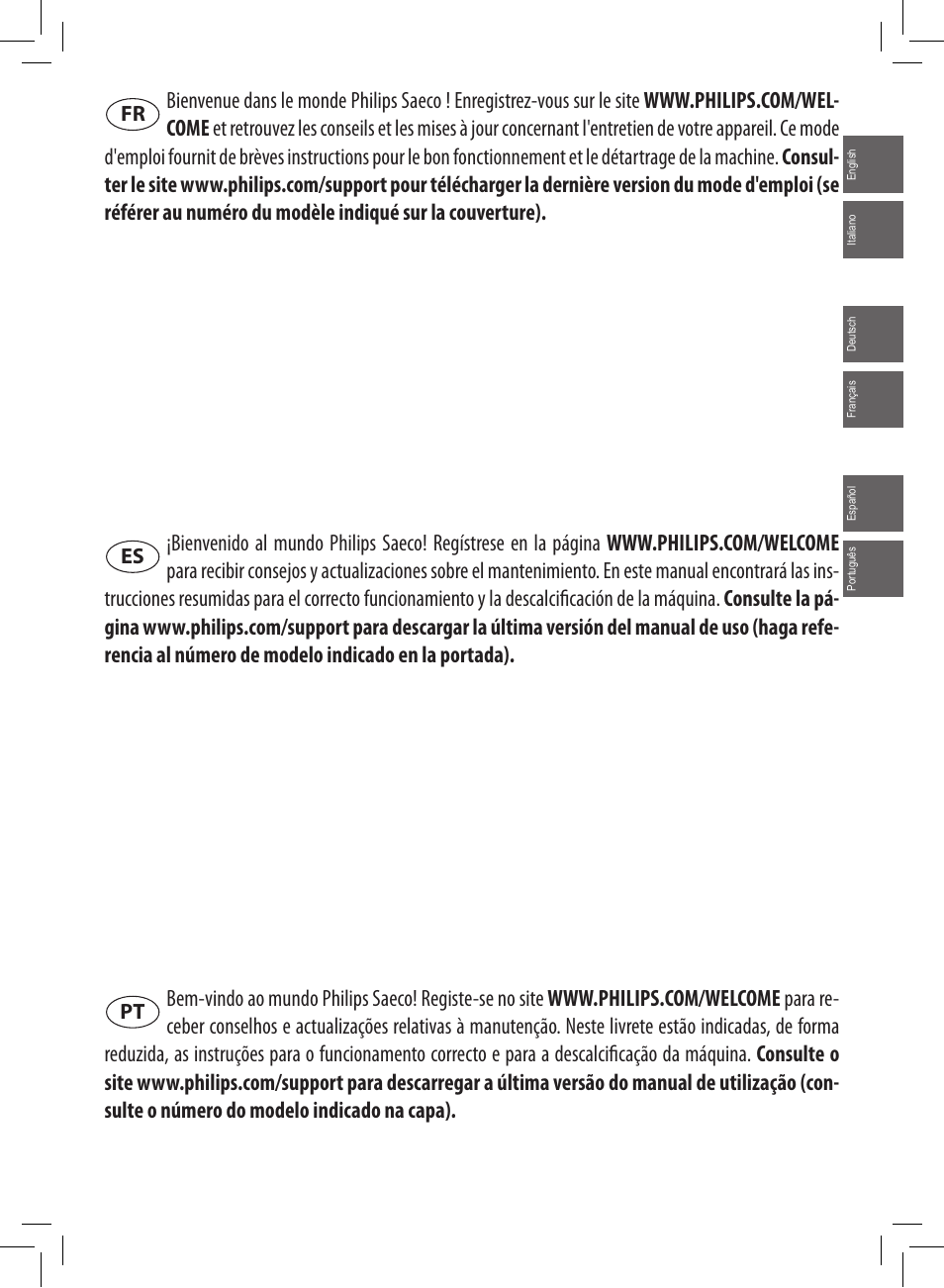 Philips Saeco Xsmall Machine espresso Super Automatique User Manual | Page 3 / 72