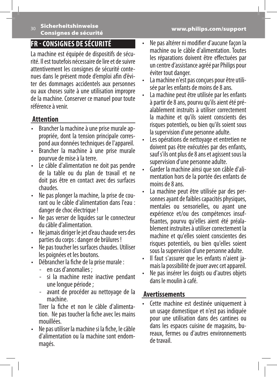Philips Saeco Xsmall Machine espresso Super Automatique User Manual | Page 30 / 72