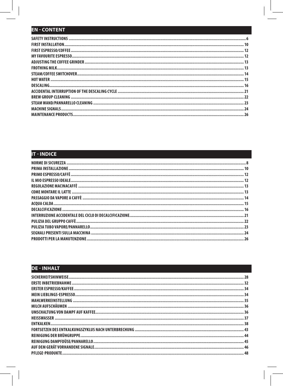 Philips Saeco Xsmall Machine espresso Super Automatique User Manual | Page 4 / 72