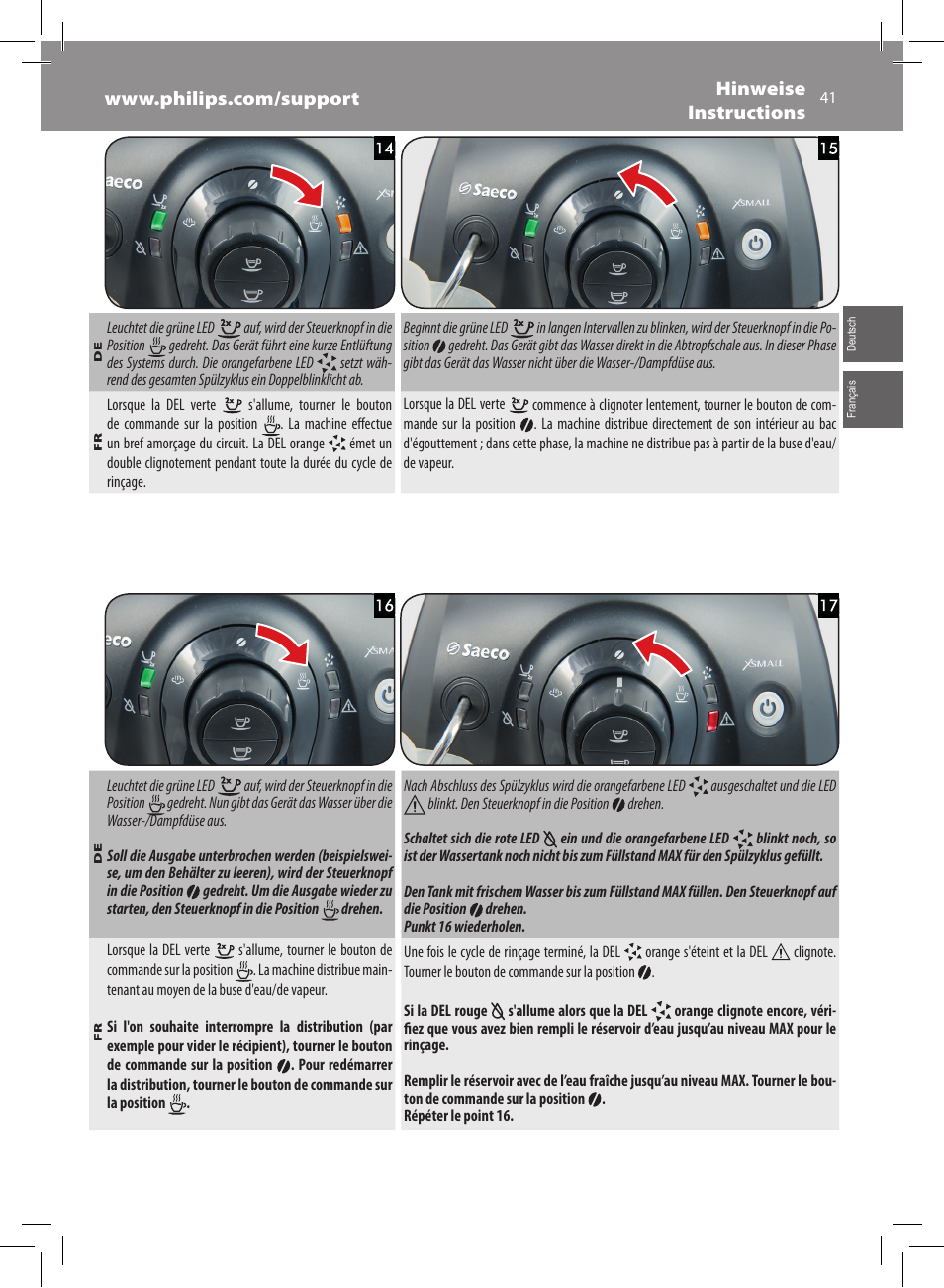 Philips Saeco Xsmall Machine espresso Super Automatique User Manual | Page 41 / 72