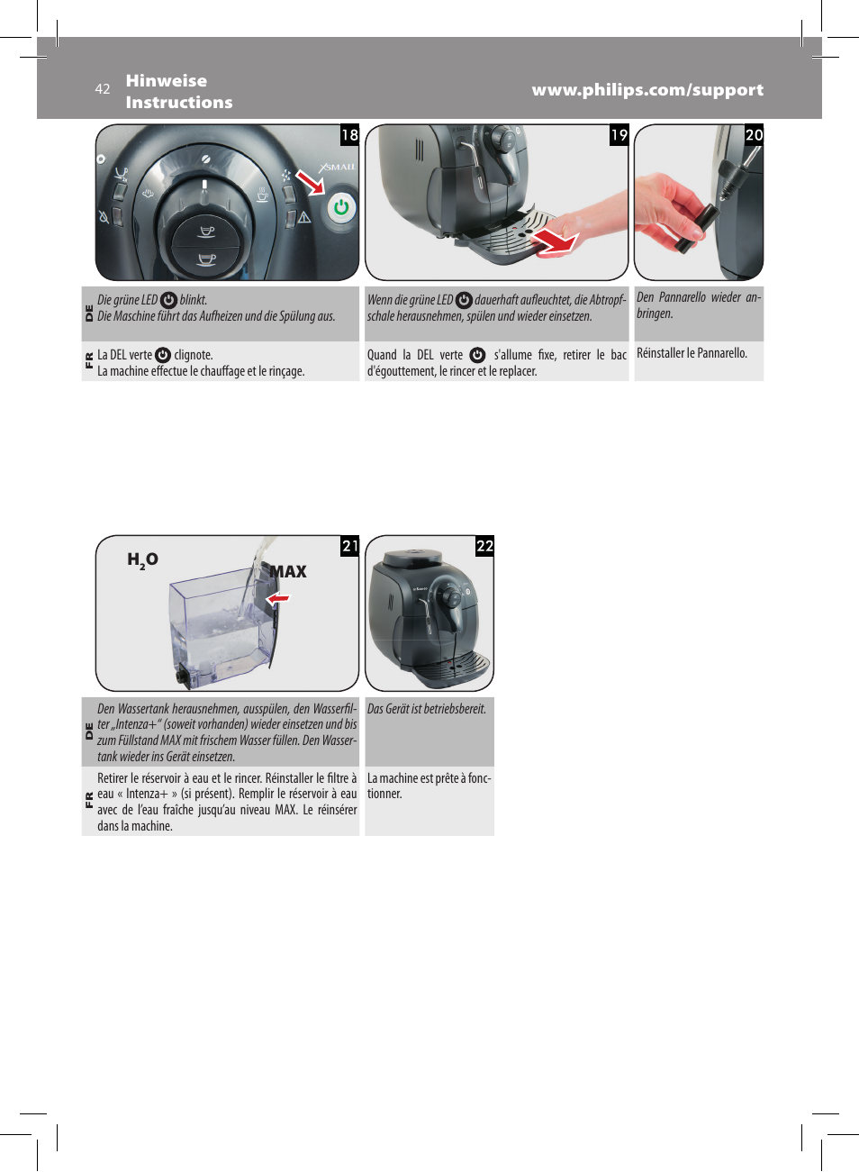Philips Saeco Xsmall Machine espresso Super Automatique User Manual | Page 42 / 72