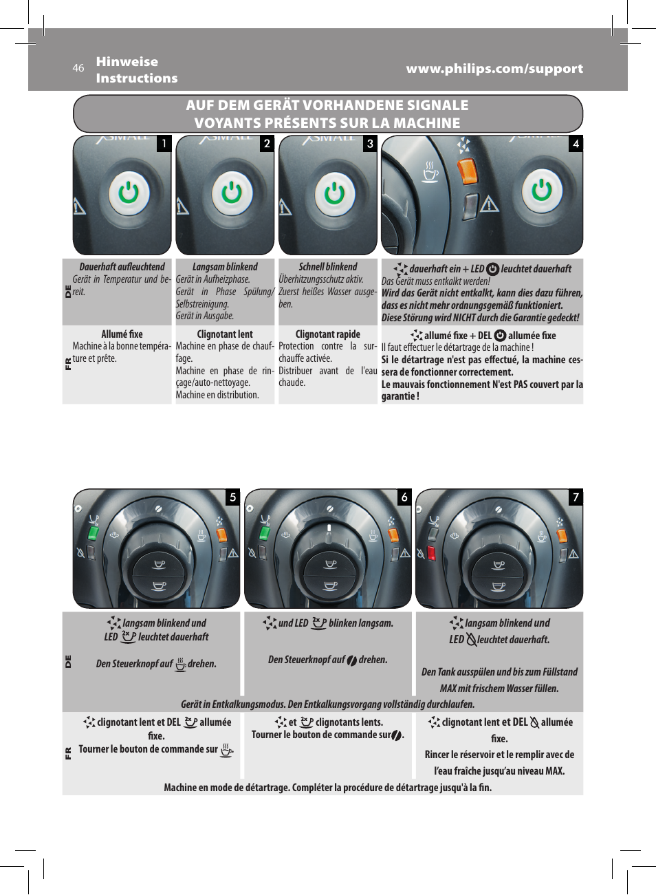 Philips Saeco Xsmall Machine espresso Super Automatique User Manual | Page 46 / 72