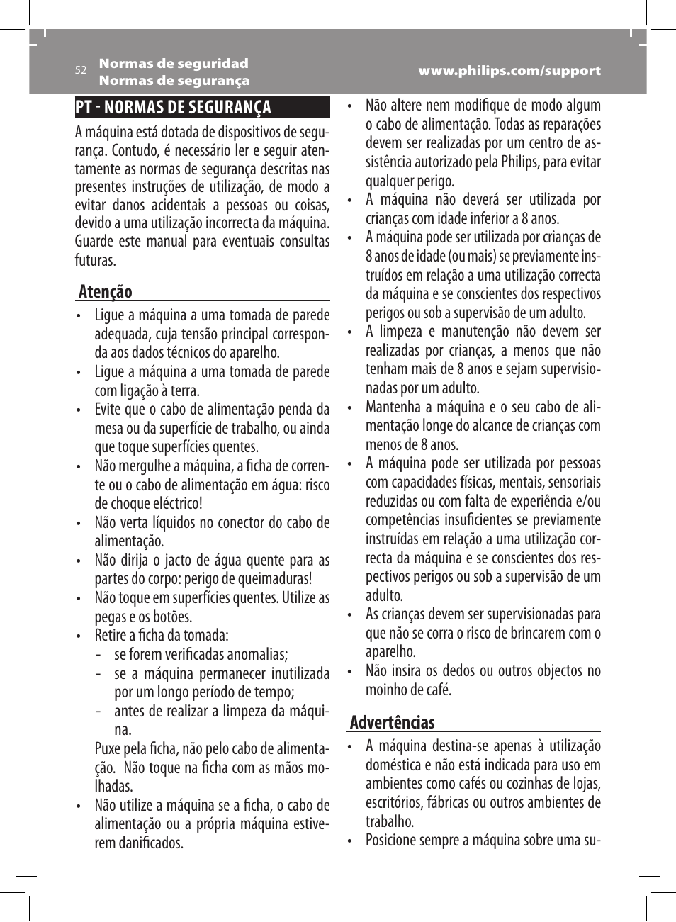 Philips Saeco Xsmall Machine espresso Super Automatique User Manual | Page 52 / 72