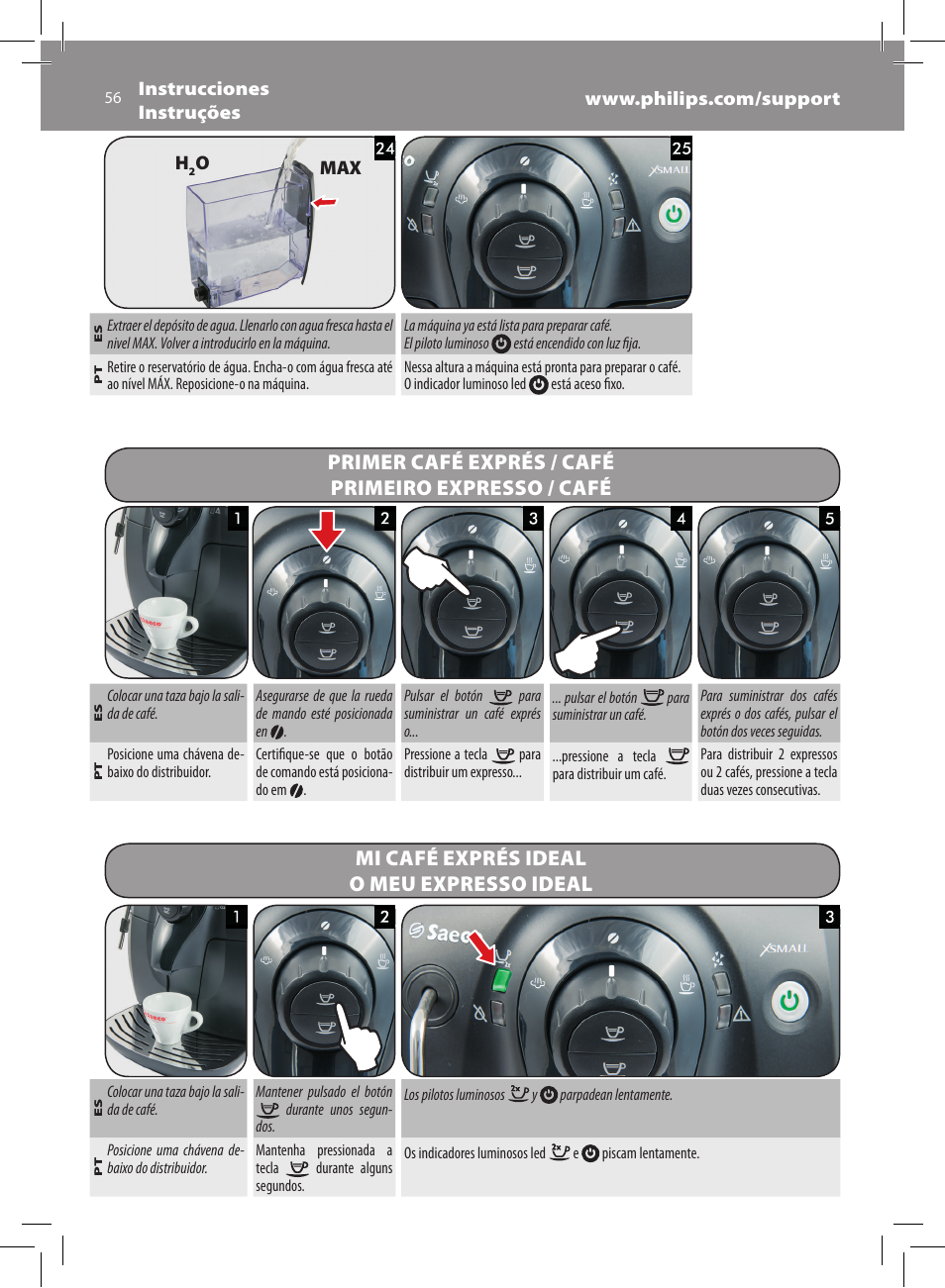 Philips Saeco Xsmall Machine espresso Super Automatique User Manual | Page 56 / 72
