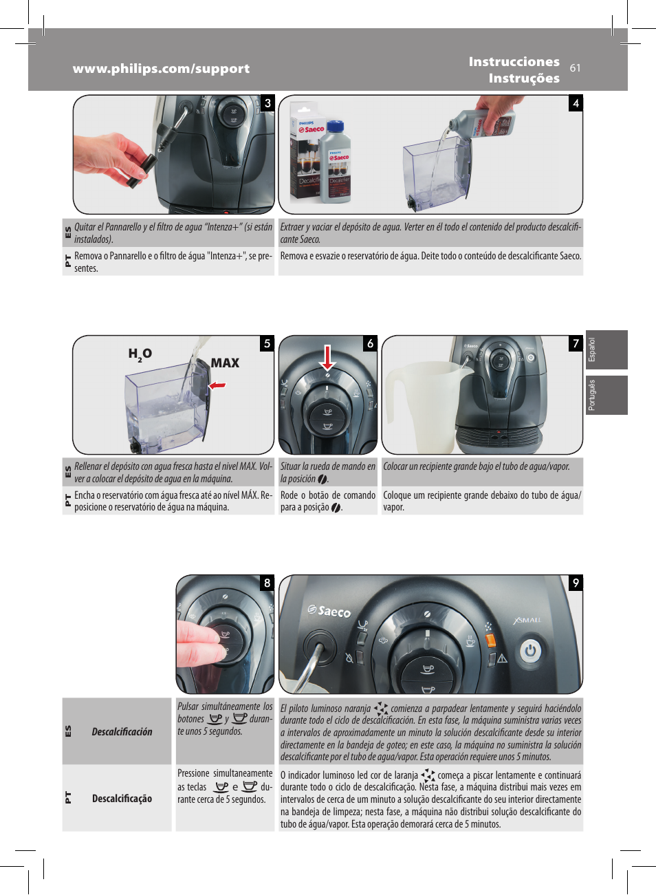 Omax | Philips Saeco Xsmall Machine espresso Super Automatique User Manual | Page 61 / 72
