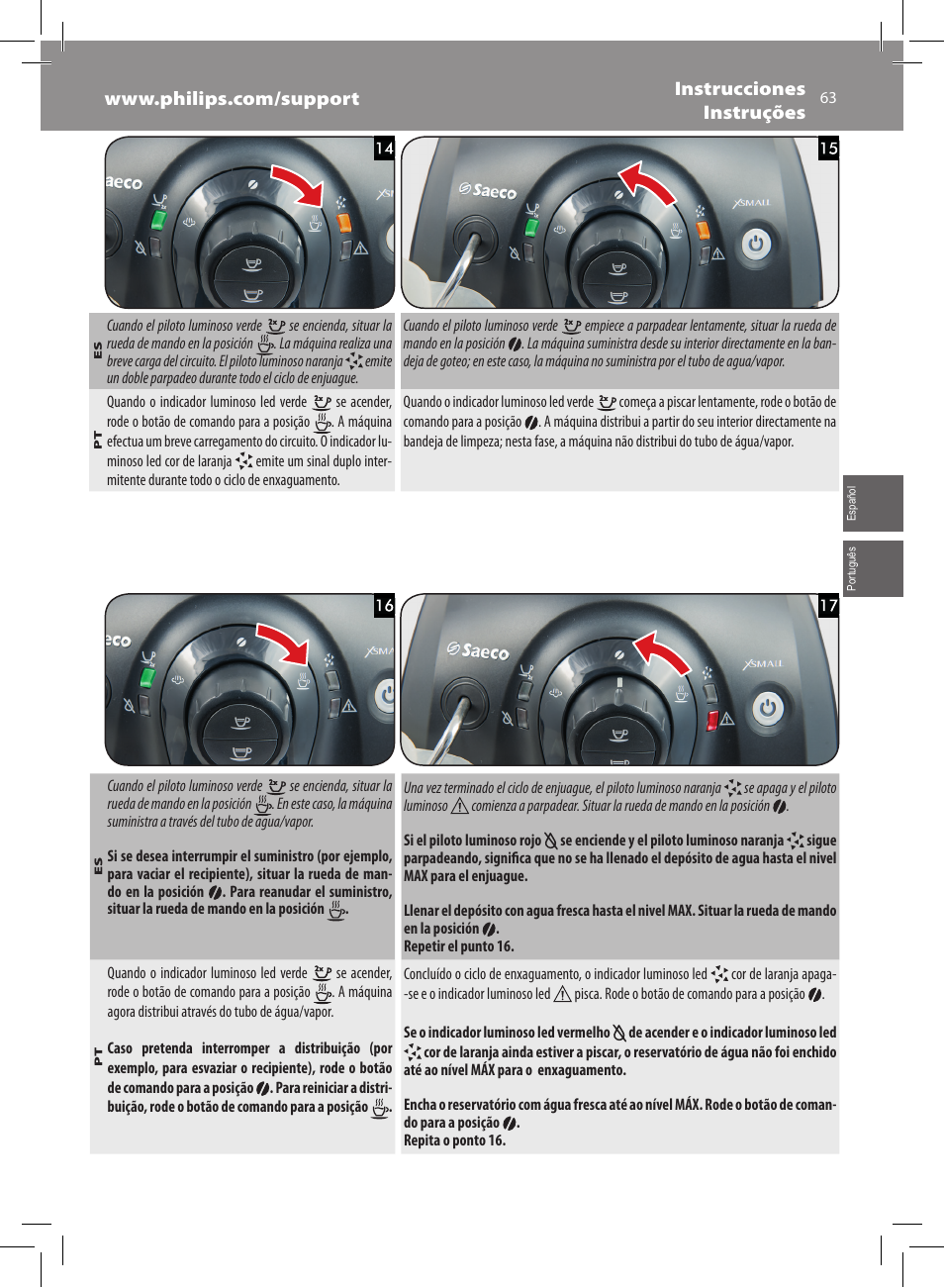 Philips Saeco Xsmall Machine espresso Super Automatique User Manual | Page 63 / 72