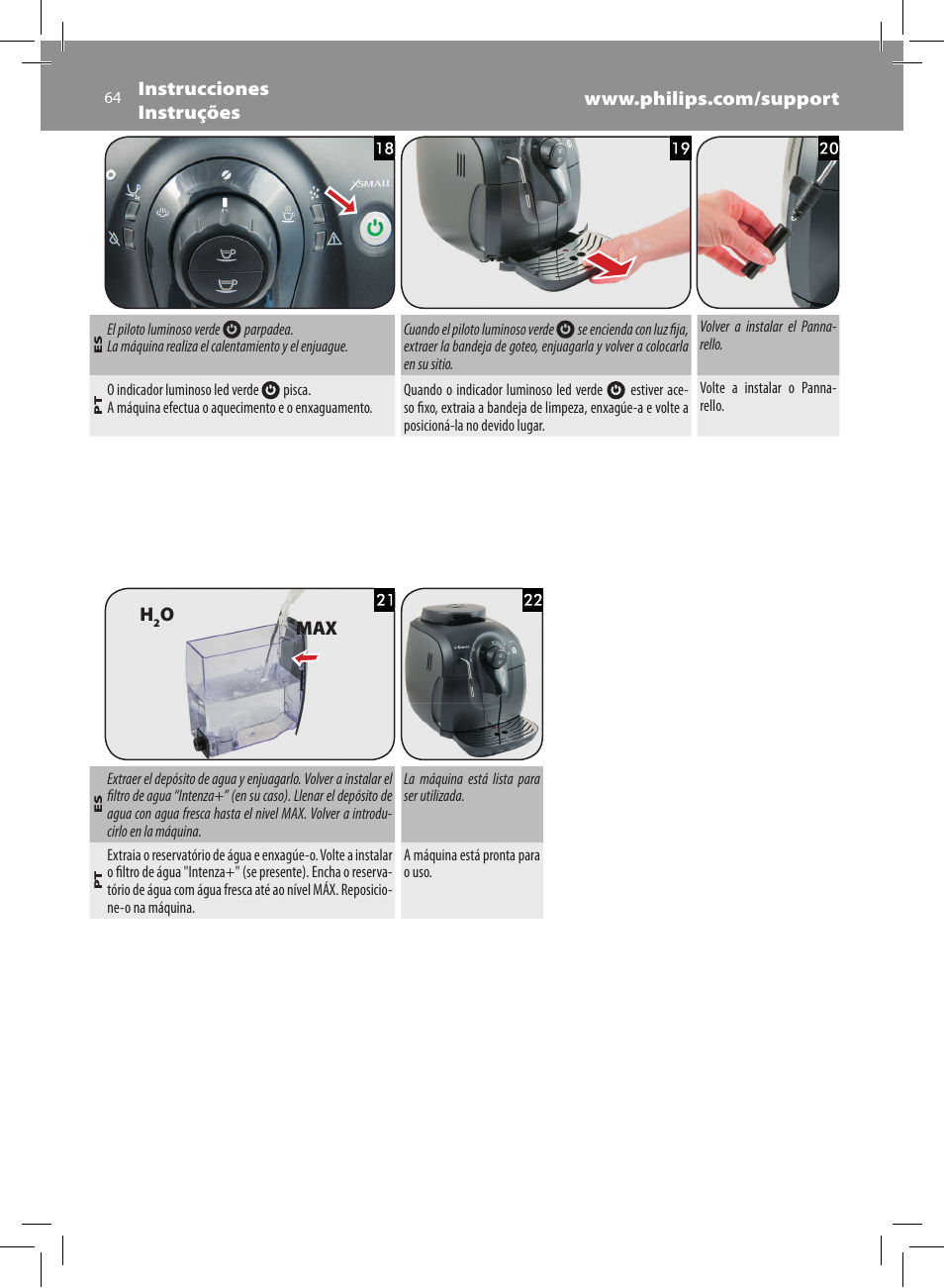 Philips Saeco Xsmall Machine espresso Super Automatique User Manual | Page 64 / 72