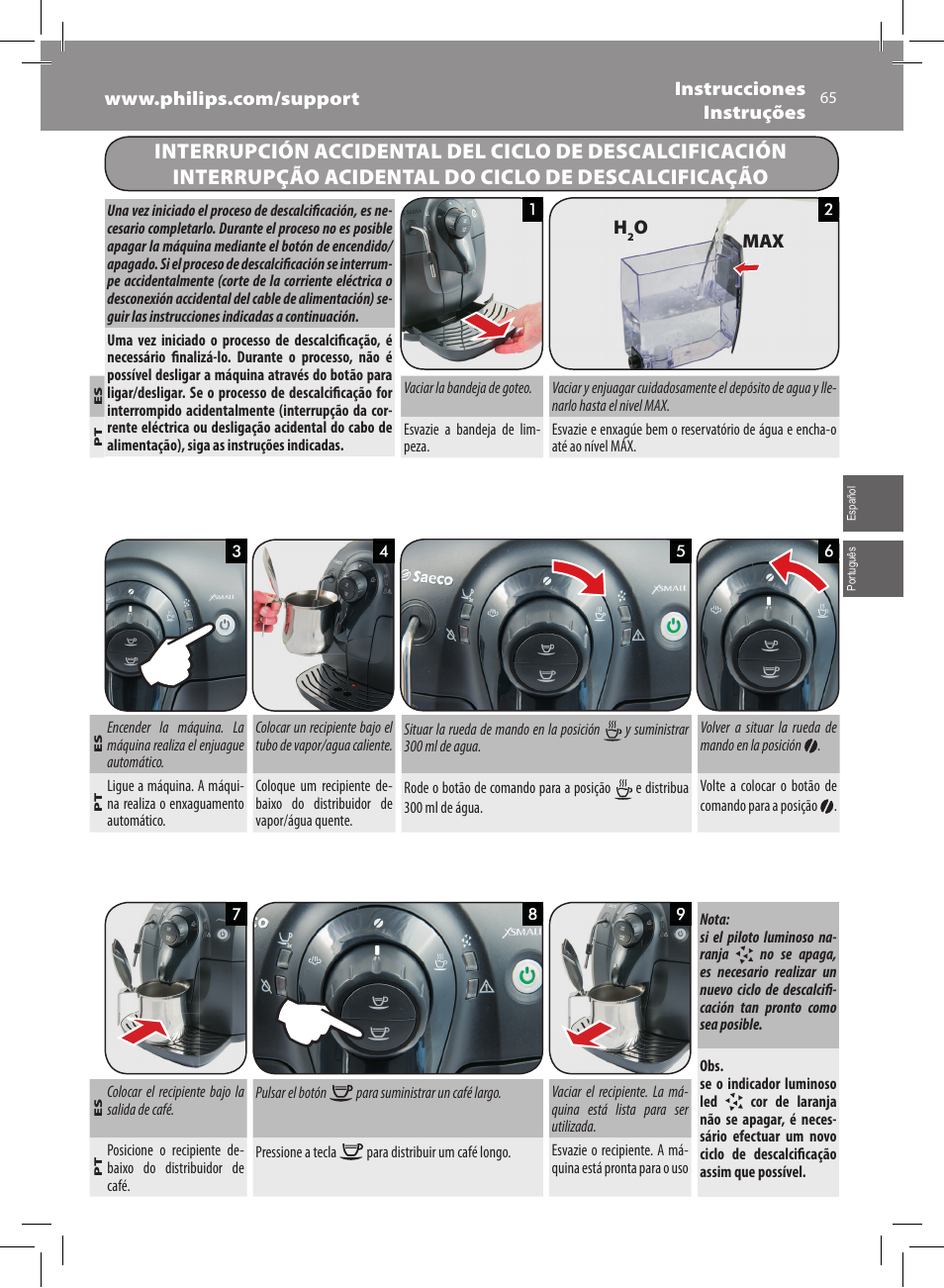 Philips Saeco Xsmall Machine espresso Super Automatique User Manual | Page 65 / 72