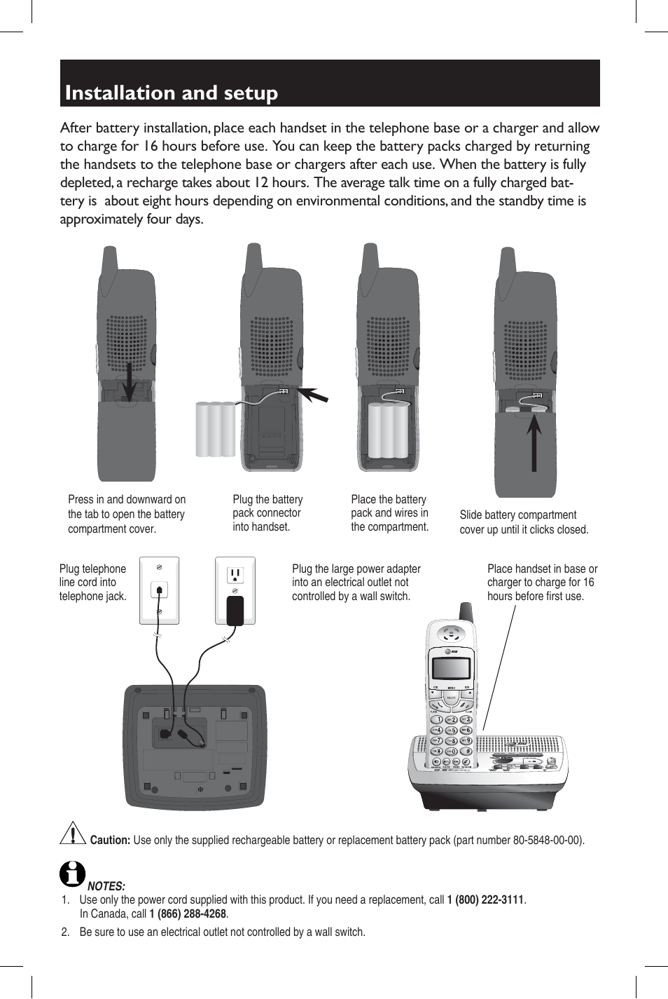 Installation and setup | AT&T E1937B User Manual | Page 2 / 4
