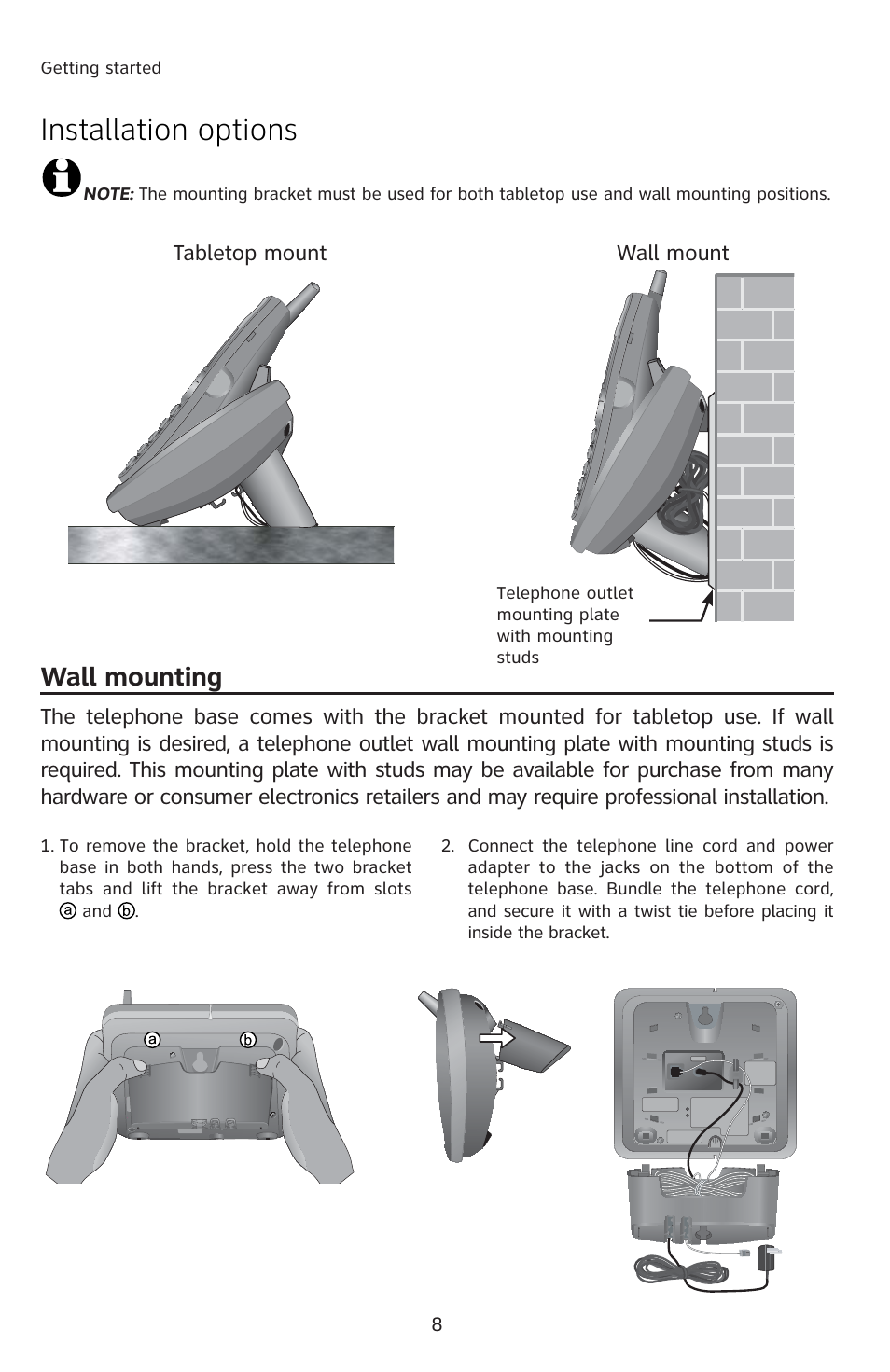 Installation options, Wall mounting | AT&T E5812B User Manual | Page 11 / 65