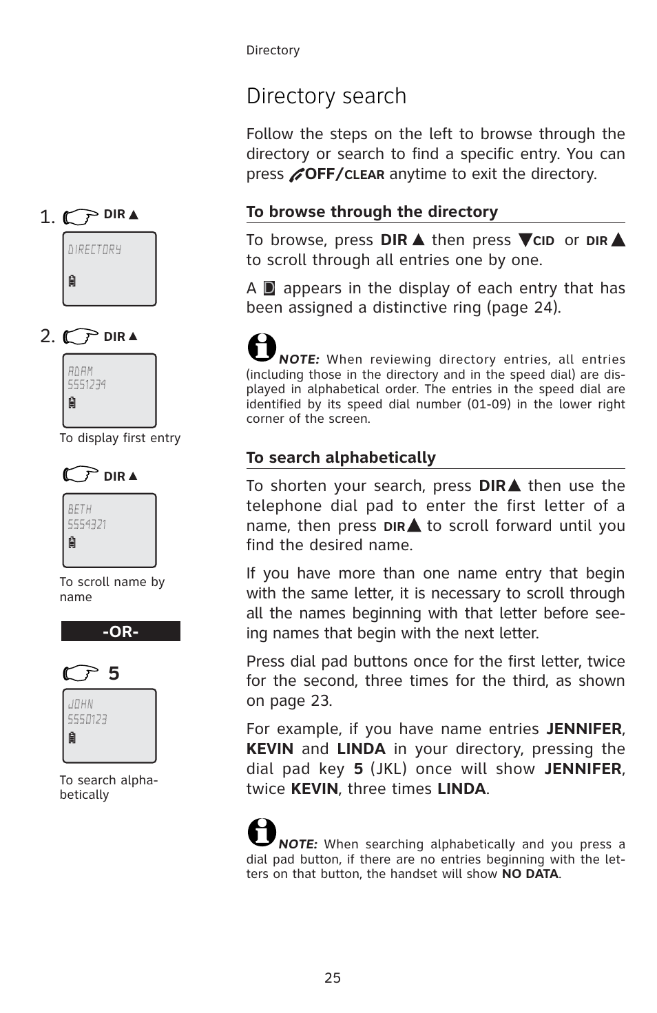 Directory search | AT&T E5812B User Manual | Page 28 / 65