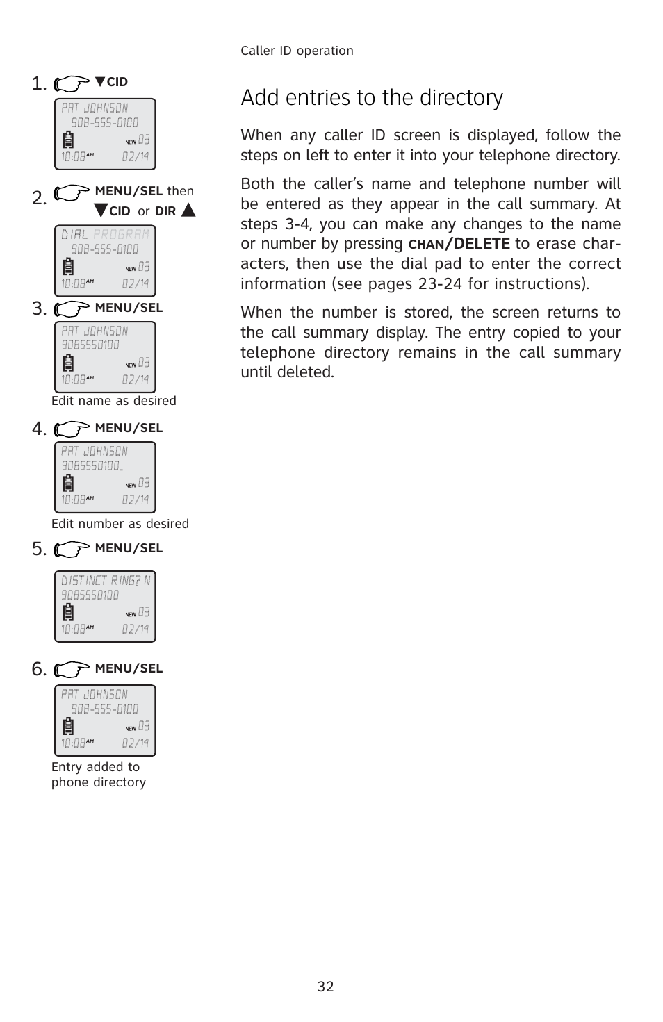 Add entries to the directory | AT&T E5812B User Manual | Page 35 / 65