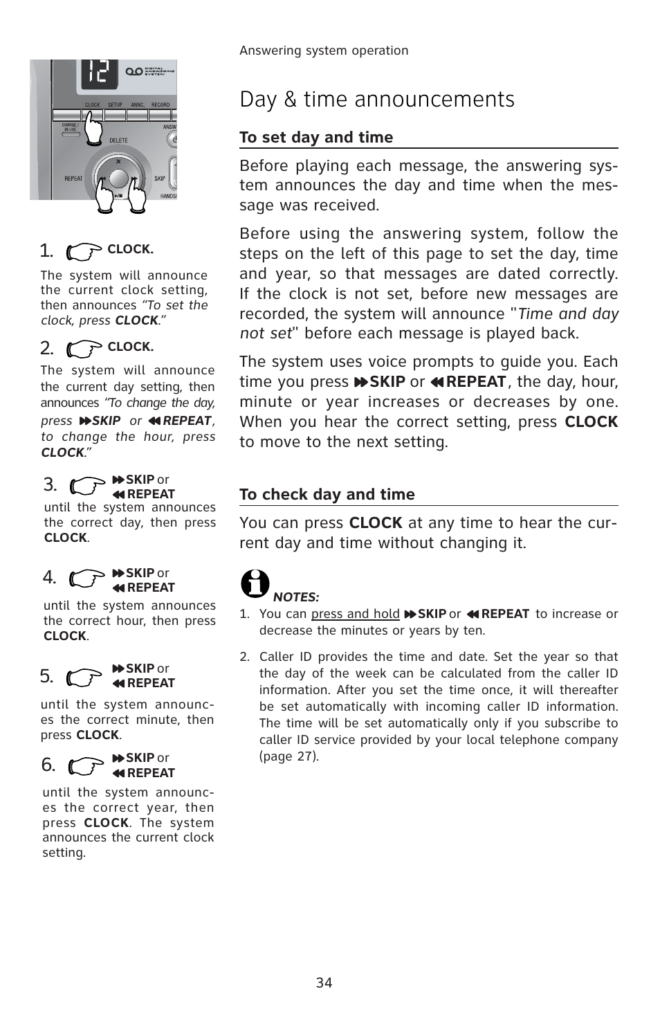 Day & time announcements | AT&T E5812B User Manual | Page 37 / 65