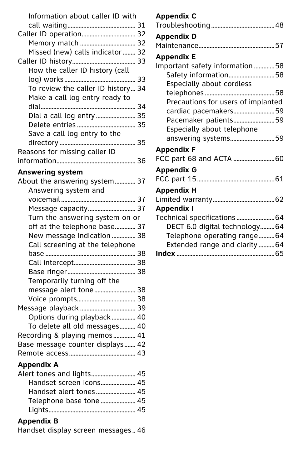 AT&T EL52209 User Manual | Page 5 / 73
