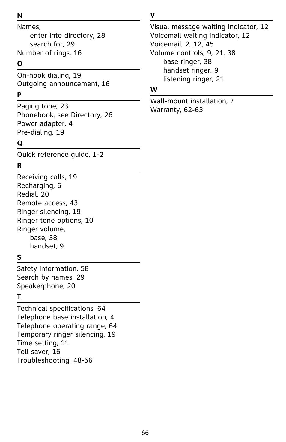 AT&T EL52209 User Manual | Page 71 / 73