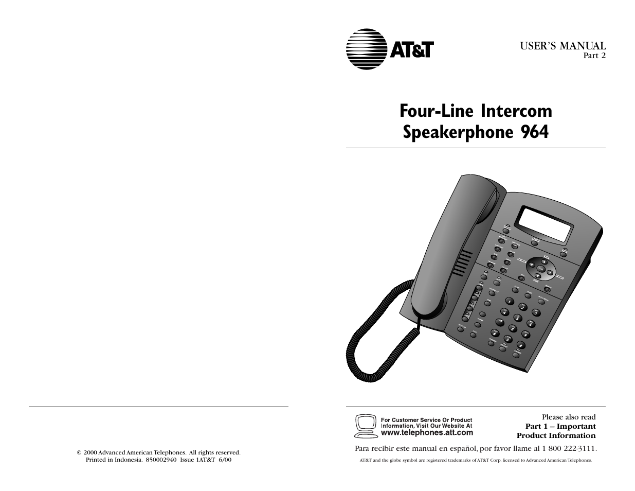 AT&T 964 User Manual | 44 pages