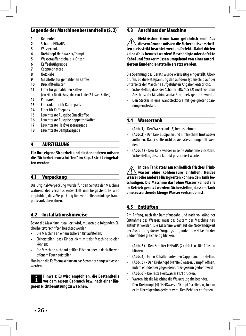 Philips Saeco Nina Machine espresso manuelle User Manual | Page 26 / 88