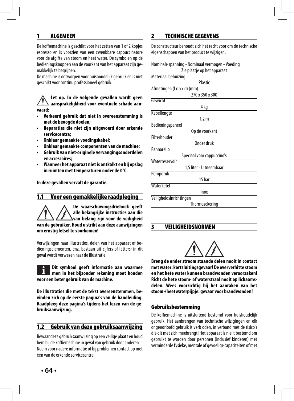 Philips Saeco Nina Machine espresso manuelle User Manual | Page 64 / 88