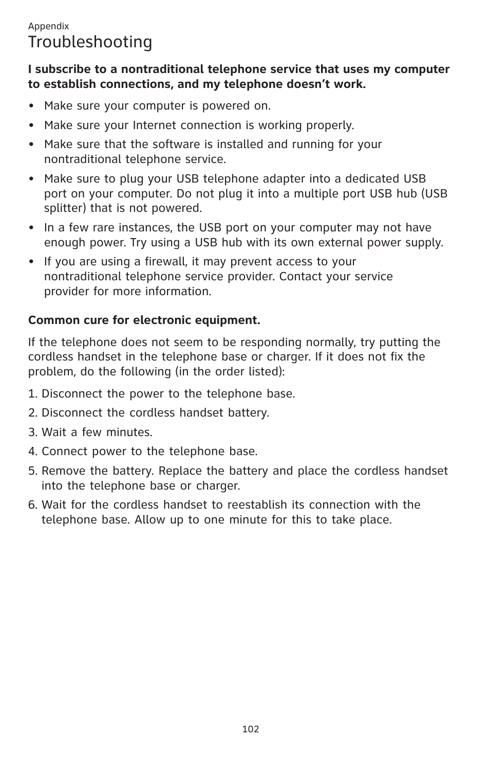 Troubleshooting | AT&T CL83201 User Manual | Page 108 / 120