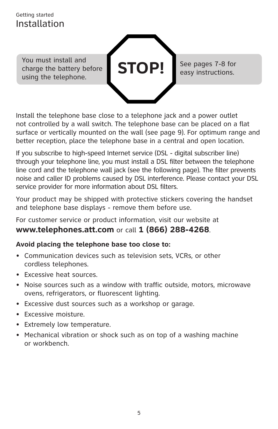 Installation | AT&T CL83201 User Manual | Page 11 / 120