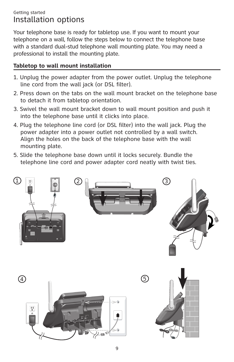 Installation options | AT&T CL83201 User Manual | Page 15 / 120