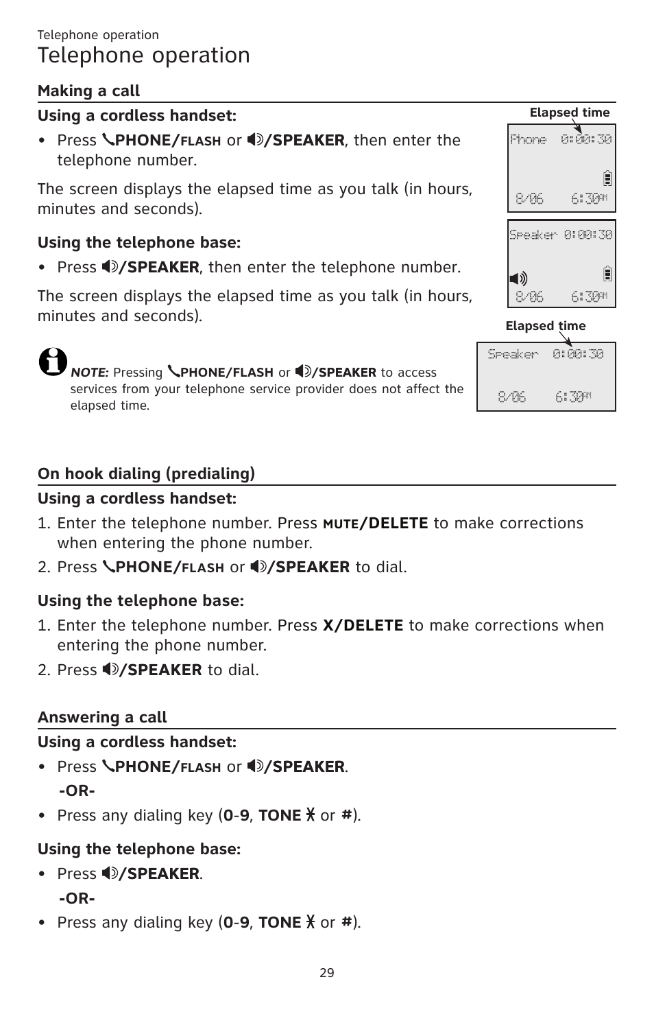 Telephone operation | AT&T CL83201 User Manual | Page 35 / 120