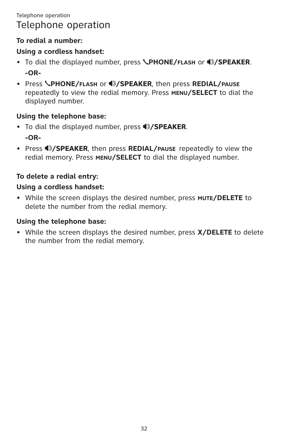 Telephone operation | AT&T CL83201 User Manual | Page 38 / 120