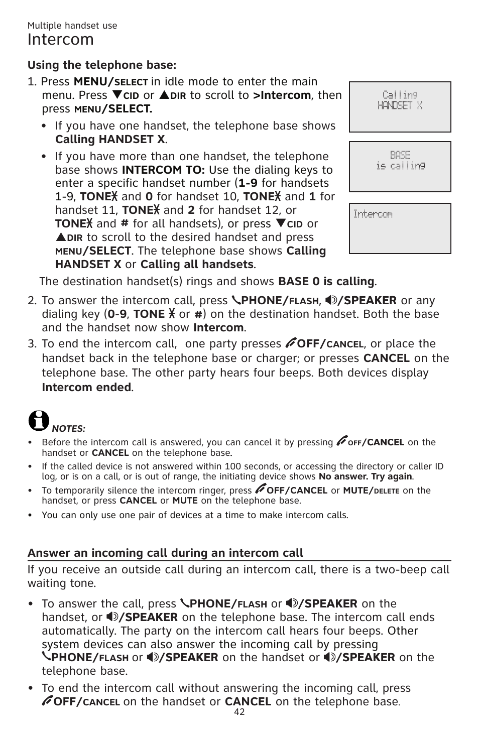 Intercom | AT&T CL83201 User Manual | Page 48 / 120