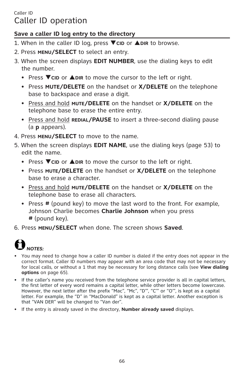 Caller id operation | AT&T CL83201 User Manual | Page 72 / 120