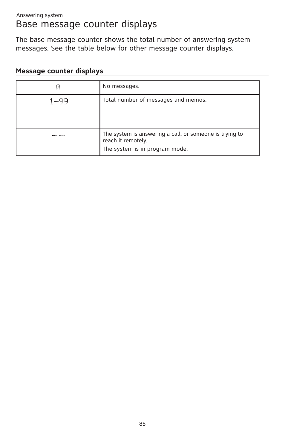 Base message counter displays | AT&T CL83201 User Manual | Page 91 / 120