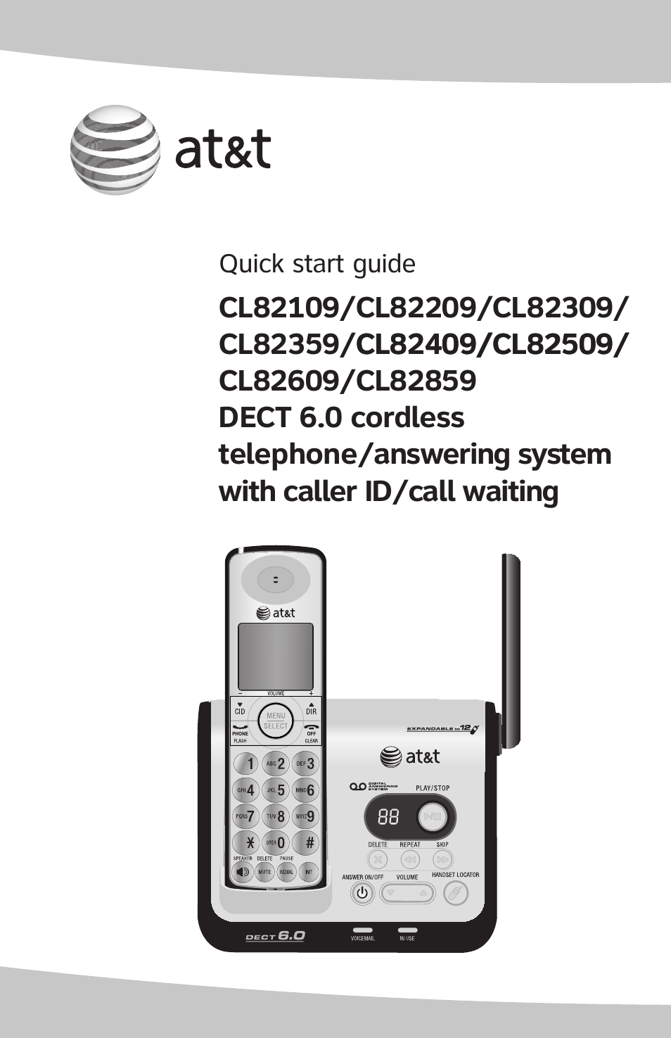AT&T DECT CL82609 User Manual | 9 pages