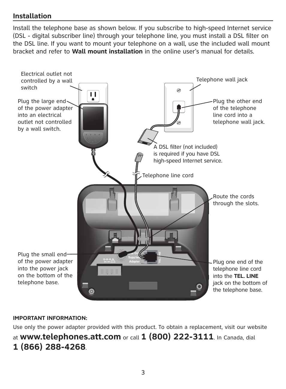 AT&T DECT EL52100 User Manual | Page 4 / 30