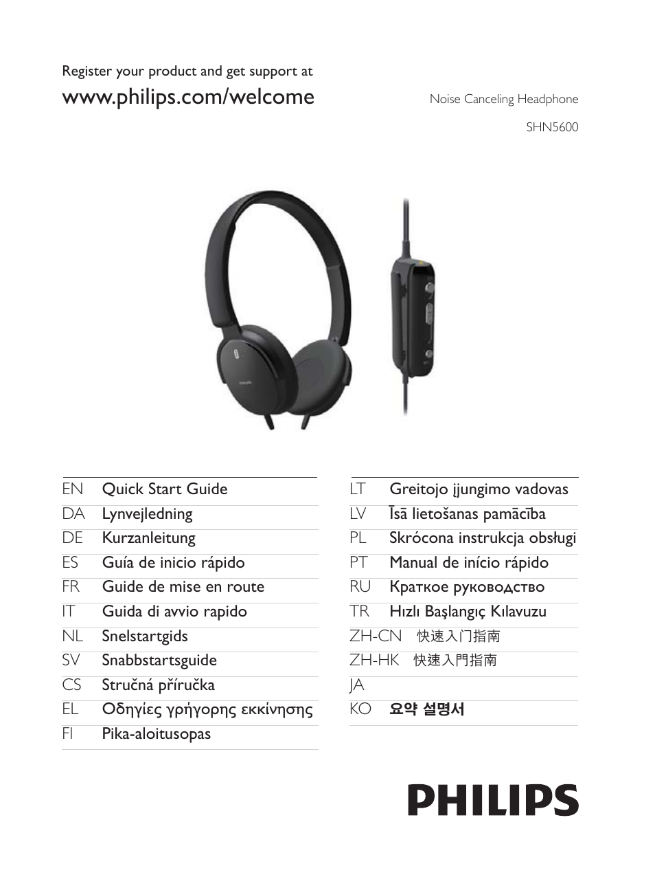 Philips Casque réducteur de bruit User Manual | 4 pages