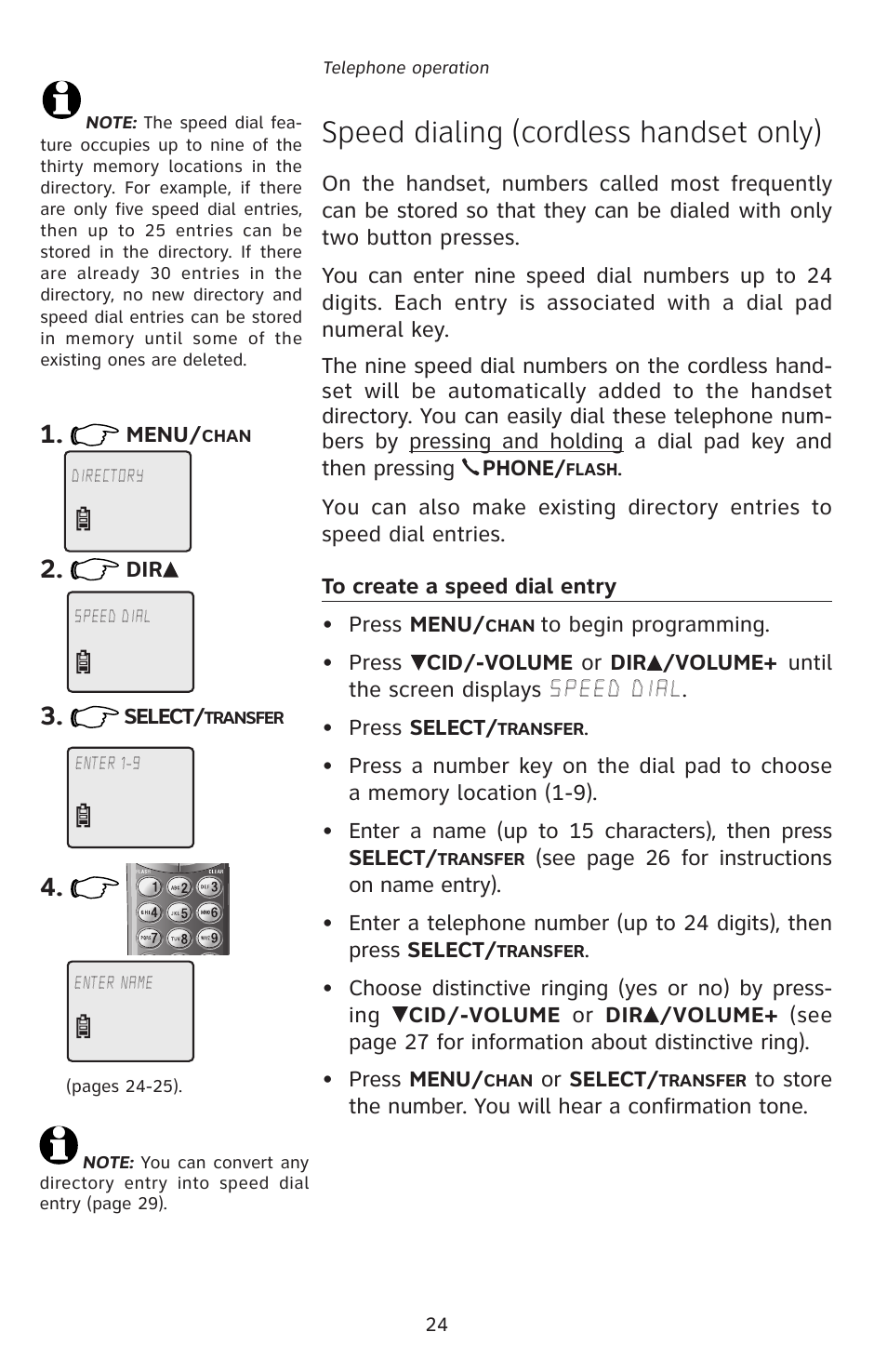 Speed dialing (cordless handset only) | AT&T E5828B User Manual | Page 27 / 72