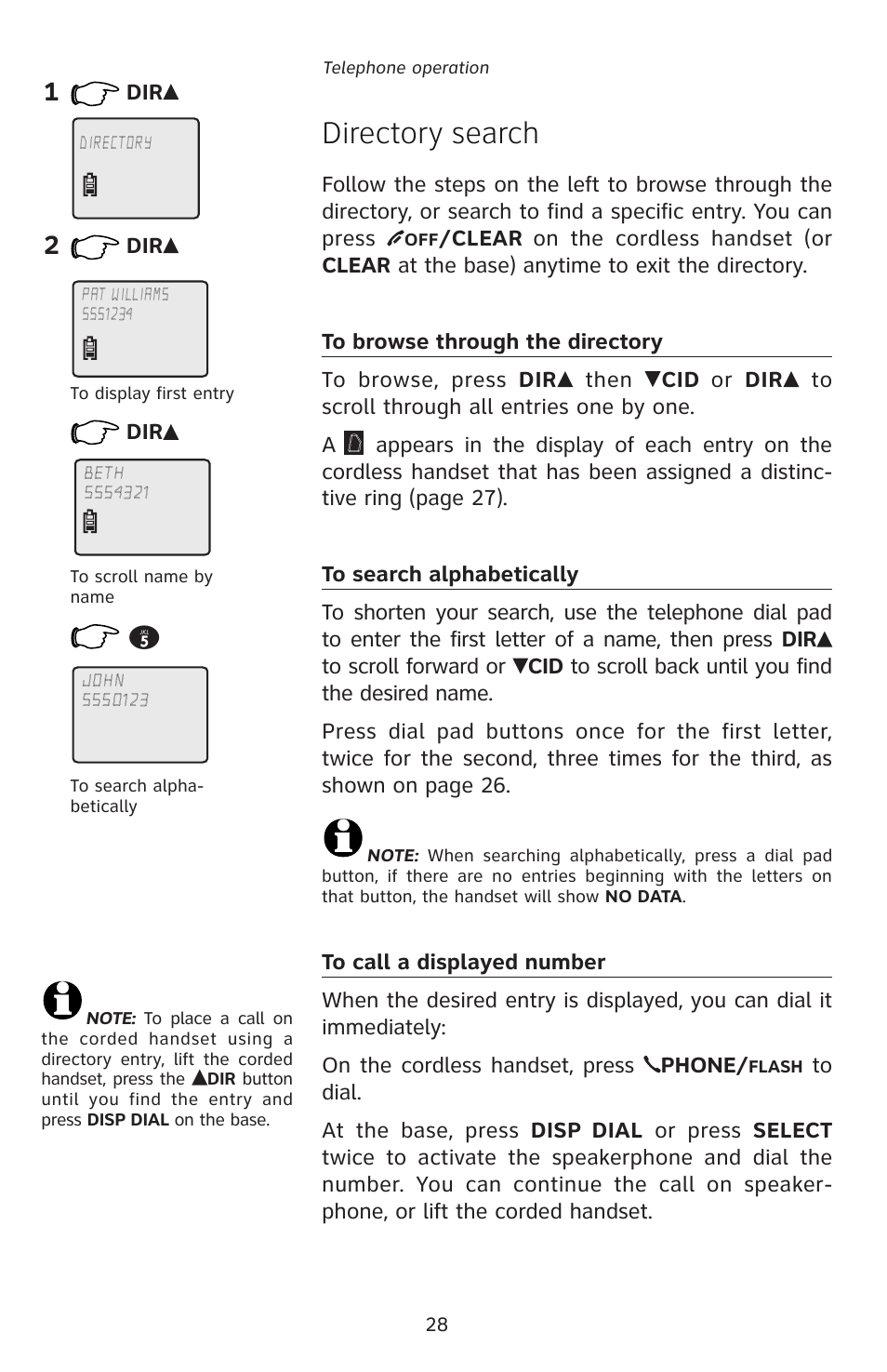 5directory search | AT&T E5828B User Manual | Page 31 / 72