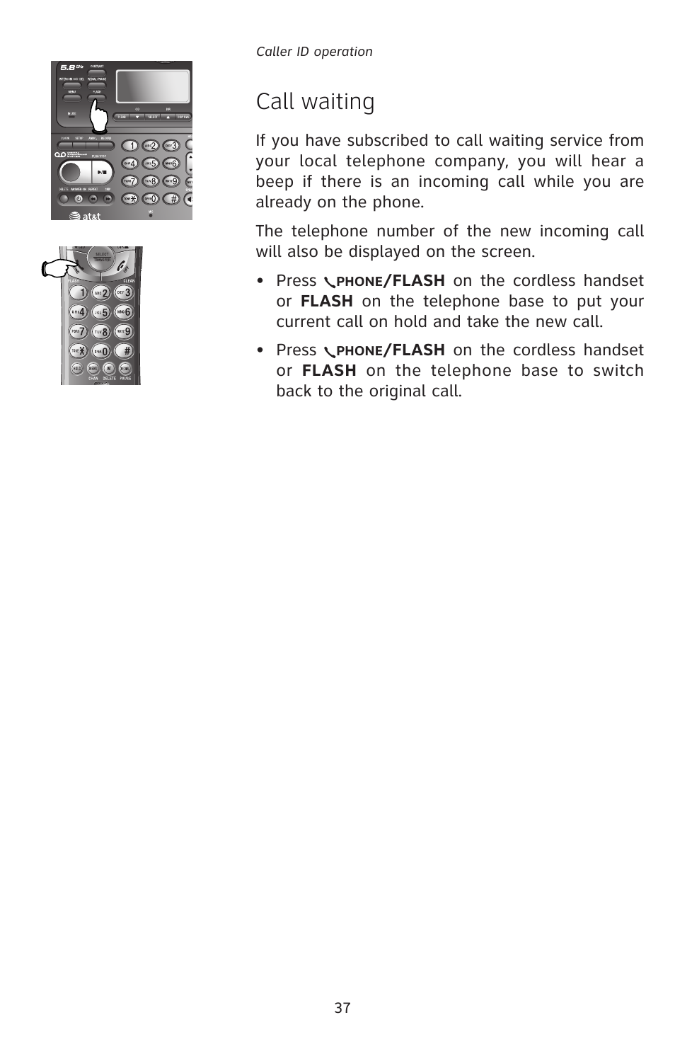 Call waiting | AT&T E5828B User Manual | Page 40 / 72