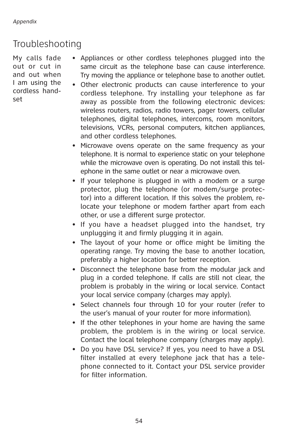Troubleshooting | AT&T E5828B User Manual | Page 57 / 72