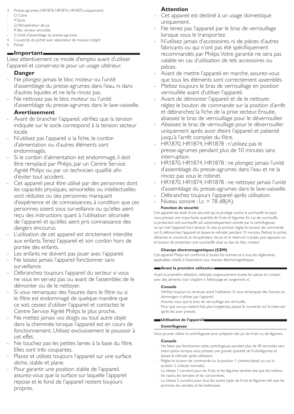Philips Avance Collection Centrifugeuse User Manual | Page 6 / 13