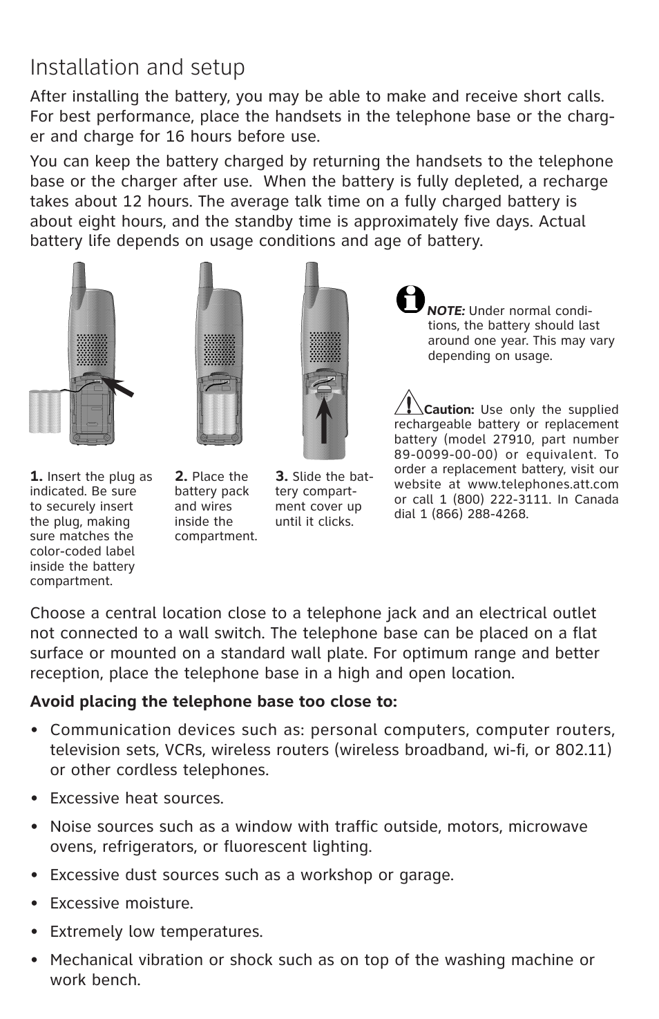 Installation and setup | AT&T E2903B User Manual | Page 2 / 6