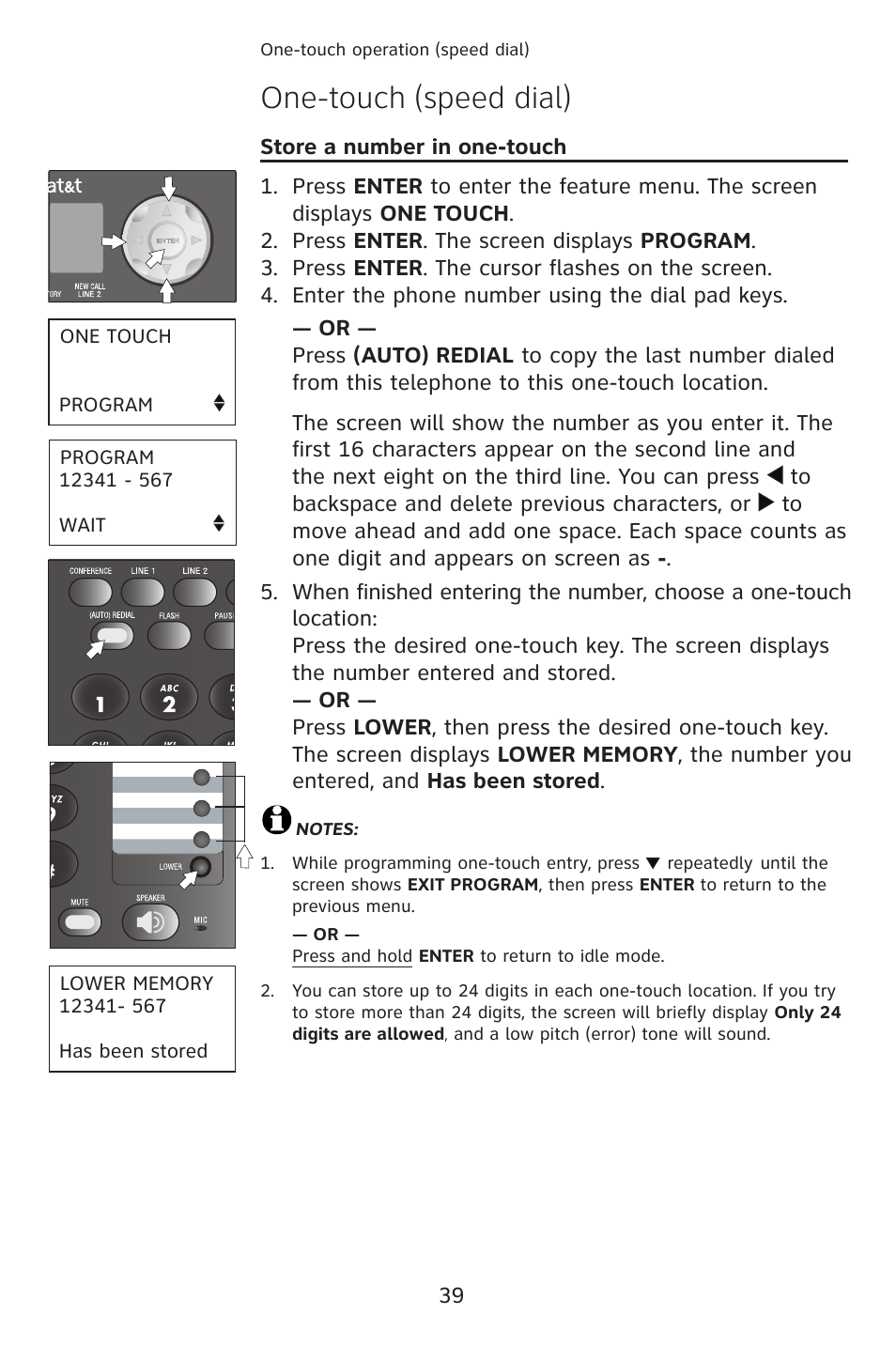 One-touch (speed dial) | AT&T 993 2-Line User Manual | Page 42 / 79